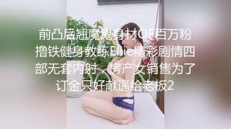 前凸后翘魔鬼身材OF百万粉撸铁健身教练Ellie精彩剧情四部无套内射，房产女销售为了订金只好献逼给老板2