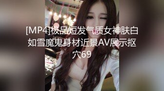 [MP4]极品短发气质女神肤白如雪魔鬼身材近景AV展示抠穴69