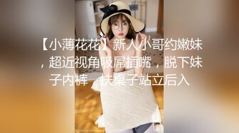 【小薄花花】新人小哥约嫩妹，超近视角吸屌插嘴，脱下妹子内裤，扶桌子站立后入