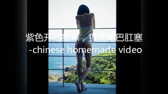 紫色开档丝袜，狐狸尾巴肛塞 -chinese homemade video